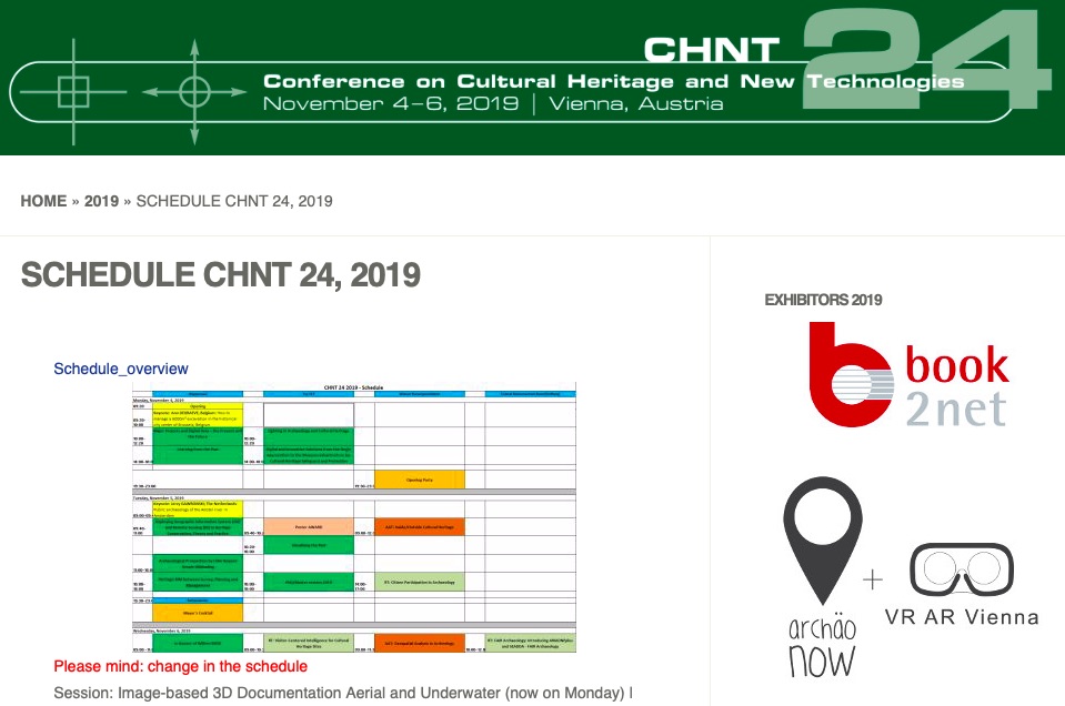 Definito il programma della Conference on Cultural Heritage and New Technologies CHNT24