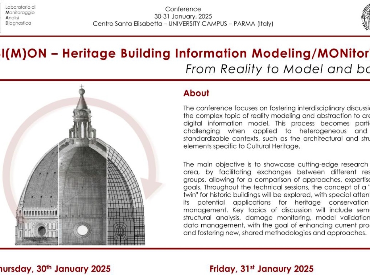 30-31 january 2025 Parma, H-BI(M)ON - Heritage - Building Information Modeling / MONitoring