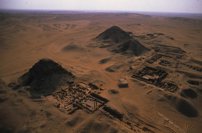 Aerial view of the pyramids of Abusir. (Photo: SCA archives)